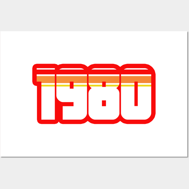 Retro Vintage style 1980 40th Birthday Gift 40 Years Old Wall Art by CultTees